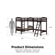 Dorel Living Clearwater Triple Bunk Bed in Espresso