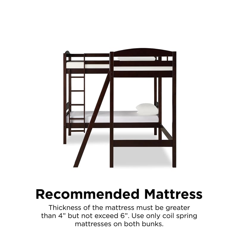 Dorel Living Clearwater Triple Bunk Bed in Espresso