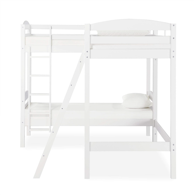 Dorel Asia Clearwater Transitional Wood Triple Bunk Bed in White