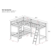 Dorel Asia Clearwater Transitional Wood Triple Bunk Bed in White