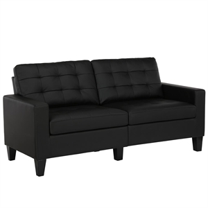 dorel living office reception sofa in black