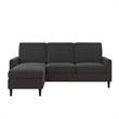 Dorel Living Beckie Reversible Upholstered Sectional Sofa in Charcoal