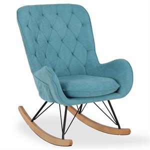 baby relax mid-century echo nursery wood rocker chair in blue