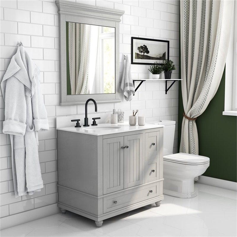 Dorel Living Monteray Beach 24 inch Bathroom Vanity, Gray