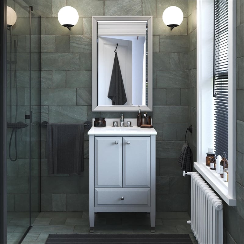 Dorel Living Metcalfe 24 Inch Bathroom Vanity with Sink in Gray