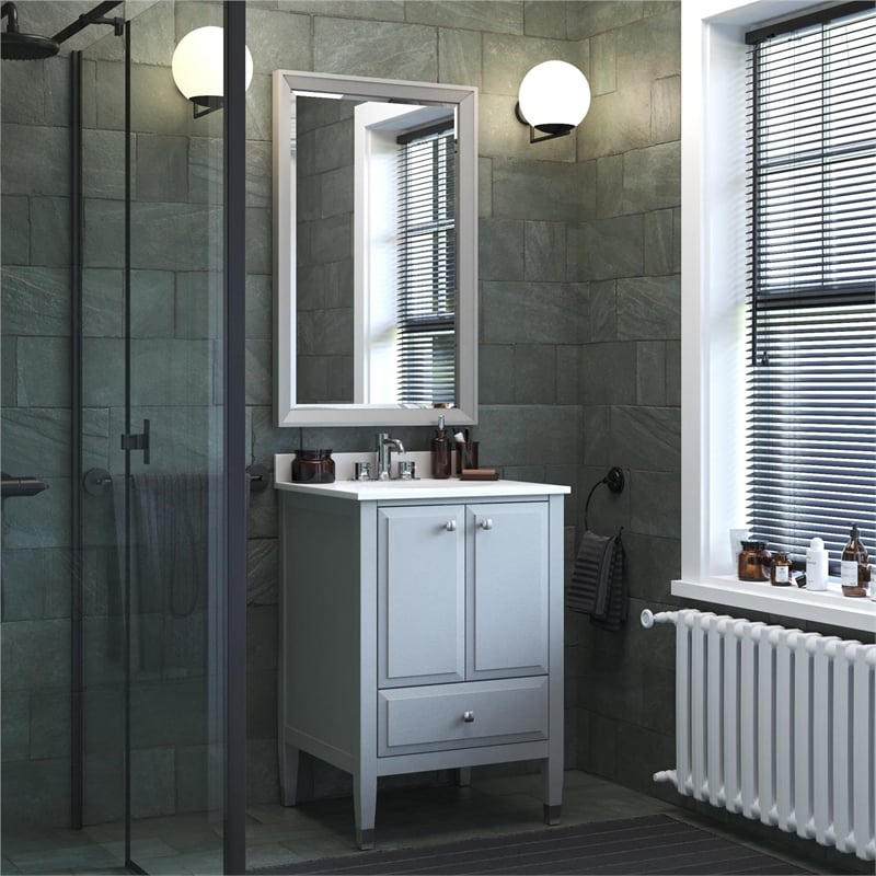 Dorel Living Metcalfe 24 Inch Bathroom Vanity with Sink in Gray
