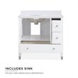 Dorel Living Metcalfe 36 Inch Bathroom Vanity with Sink in White