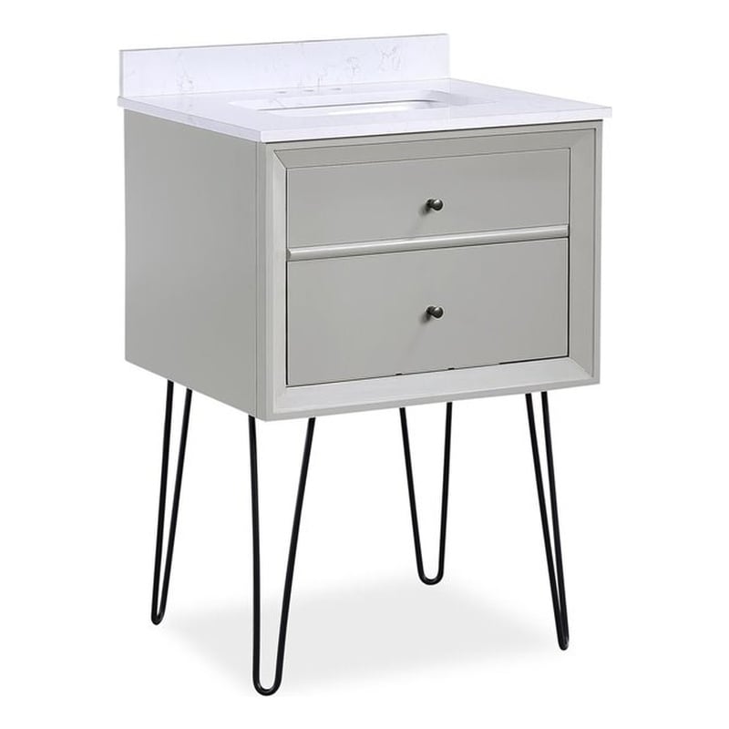 Dorel Living Tribecca 24 Inch Wall Mounted Bathroom Vanity in Gray