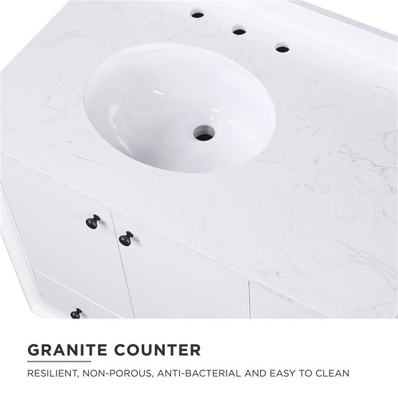 Dorel Living Bleeker 36 Inch Bathroom Vanity with Sink in White