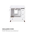 Dorel Living Bleeker 36 Inch Bathroom Vanity with Sink in White