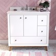 Dorel Living Bleeker 36 Inch Bathroom Vanity with Sink in White