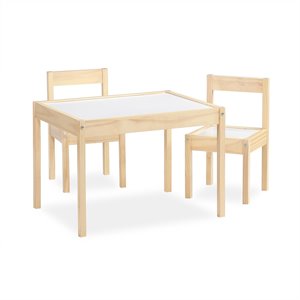 baby relax hunter 3-piece kiddy table & chair set in natural & white