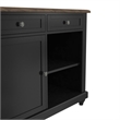 Dorel Living Kelsey Kitchen Island with 2 Stools and Drawers in Black