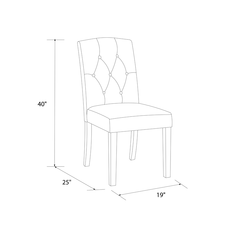 Dorel Living Claudio Tufted Dining or Living Room Accent Chair in Taupe