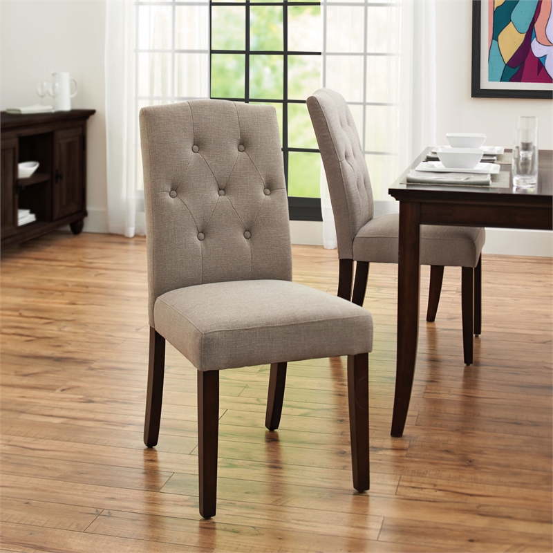 Dorel Living Claudio Tufted Dining or Living Room Accent Chair in Taupe