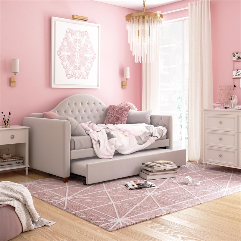 Little Seeds Rowan Valley Arden Twin Daybed with Trundle in Dove Gray