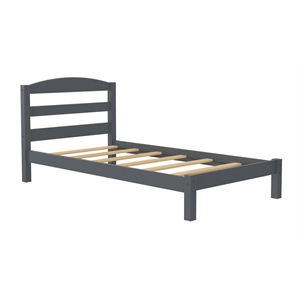 dorel living traditional wood braylon twin bed in gray finish