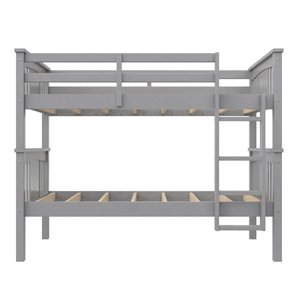 dorel living dylan twin over twin wood bunk bed for kids in gray