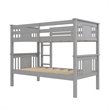 Dorel Living Dylan Twin Over Twin Wood Bunk Bed for Kids in Gray