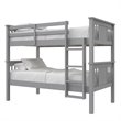 Dorel Living Dylan Twin Over Twin Wood Bunk Bed for Kids in Gray