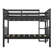 Dorel Living Dylan Twin Over Twin Wood Bunk Bed for Kids in Black