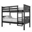 Dorel Living Dylan Twin Over Twin Wood Bunk Bed for Kids in Black