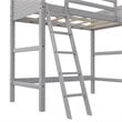 Dorel Living Moon Bay Kids Twin Wooden Loft Bed with Ladder in Gray