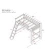 Dorel Living Moon Bay Kids Twin Wooden Loft Bed with Ladder in Gray