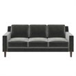 DHP Brynn 3 Seater Living Room Upholstered Sofa in Gray Velvet