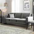 DHP Brynn 3 Seater Living Room Upholstered Sofa in Gray Velvet
