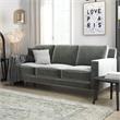 DHP Brynn 3 Seater Living Room Upholstered Sofa in Gray Velvet