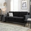 DHP Brynn 3 Seater Living Room Upholstered Sofa in Black Velvet