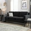 DHP Brynn 3 Seater Living Room Upholstered Sofa in Black Velvet