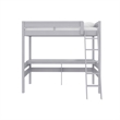 Dorel Living Harlan Wood Loft Bed with Ladder and GuardRail in Twin in Gray