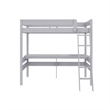 Dorel Living Harlan Wood Loft Bed with Ladder and GuardRail in Twin in Gray