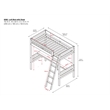 Dorel Living Harlan Wood Loft Bed with Ladder and GuardRail in Twin in Gray