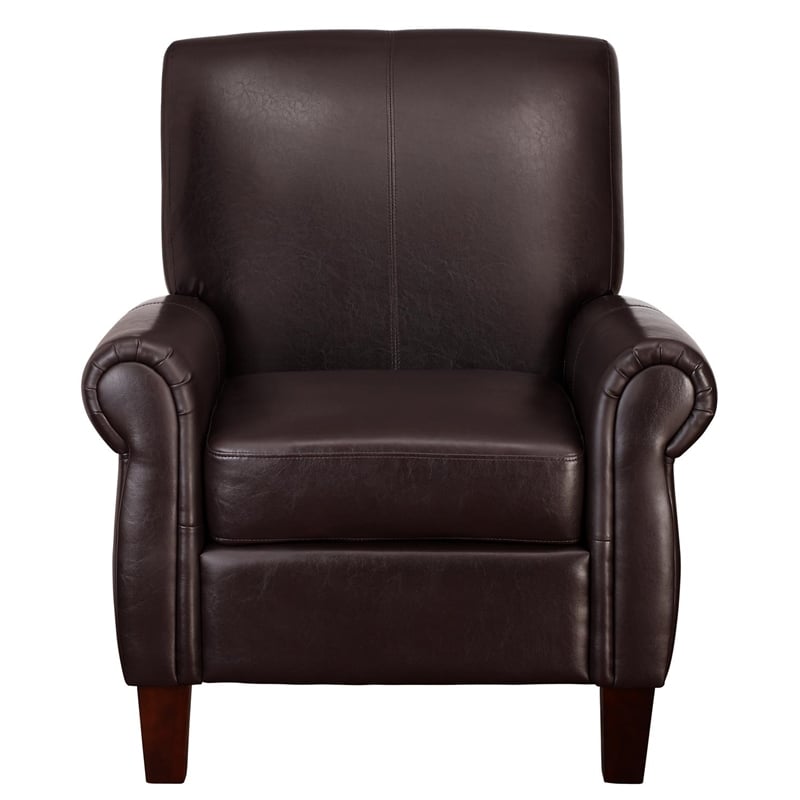 FlexLiving Faux Leather Club Chair in Brown