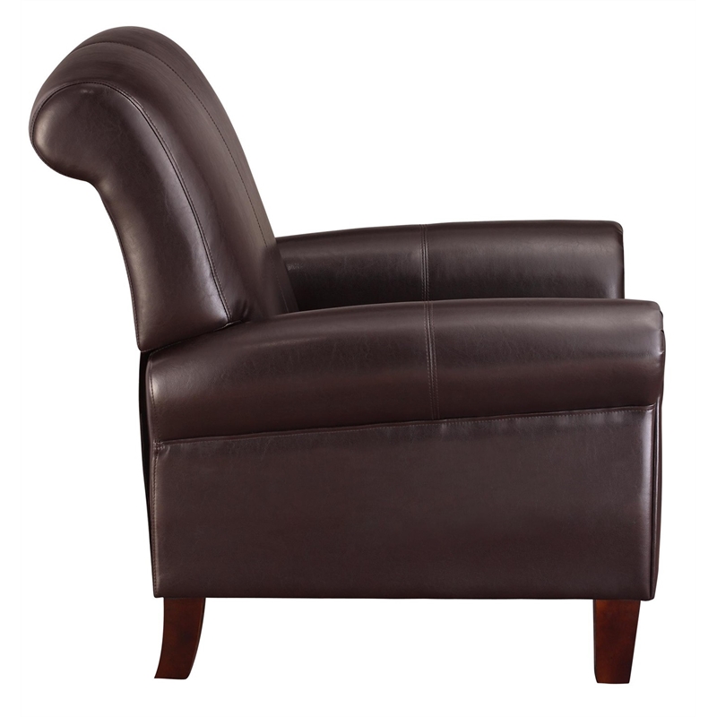 FlexLiving Faux Leather Club Chair in Brown