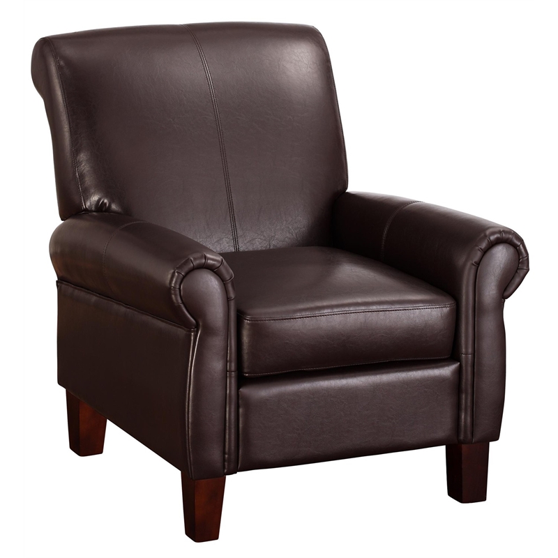FlexLiving Faux Leather Club Chair in Brown