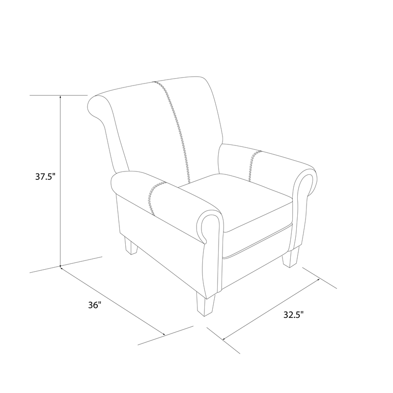 FlexLiving Faux Leather Club Chair in Brown