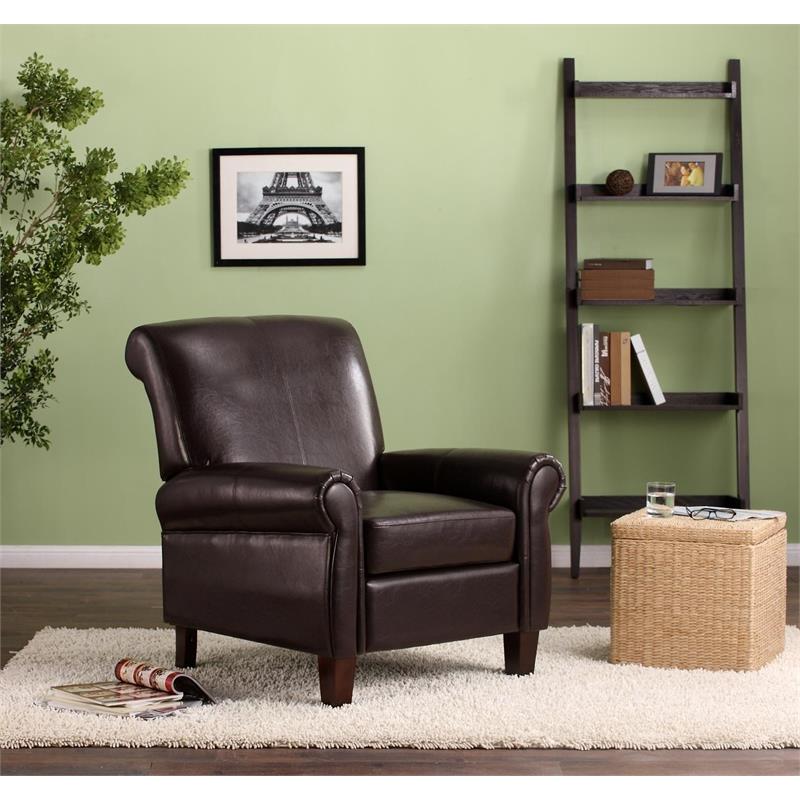 FlexLiving Faux Leather Club Chair in Brown