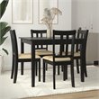 Dorel Living Redmond 5-Piece Traditional Dining Set in Black/Beige