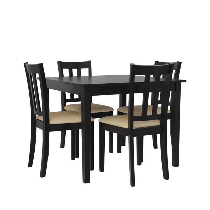 Dorel Living Redmond 5-Piece Traditional Dining Set in Black/Beige