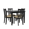 Dorel Living Redmond 5-Piece Traditional Dining Set in Black/Beige
