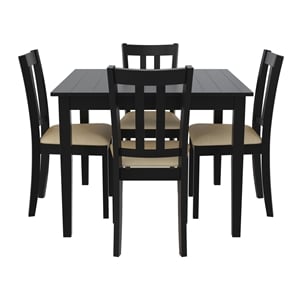 Dorel Living Redmond 5-Piece Traditional Dining Set in Black/Beige