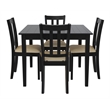 Dorel Living Redmond 5-Piece Traditional Dining Set in Black/Beige