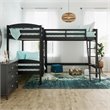 Dorel Living Clearwater Triple Wood Bunk Bed Twin with Underbed Storage in Black