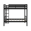 Dorel Living Clearwater Triple Wood Bunk Bed Twin with Underbed Storage in Black