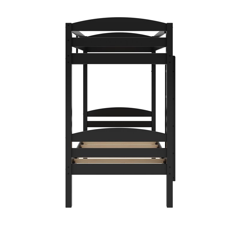 Dorel Living Clearwater Triple Wood Bunk Bed Twin with Underbed Storage in Black