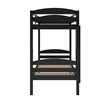 Dorel Living Clearwater Triple Wood Bunk Bed Twin with Underbed Storage in Black